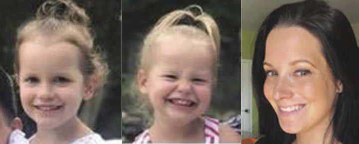 This photo combo of images provided by The Colorado Bureau of Investigation shows, from left, Bella Watts, Celeste Watts and Shanann Watts.