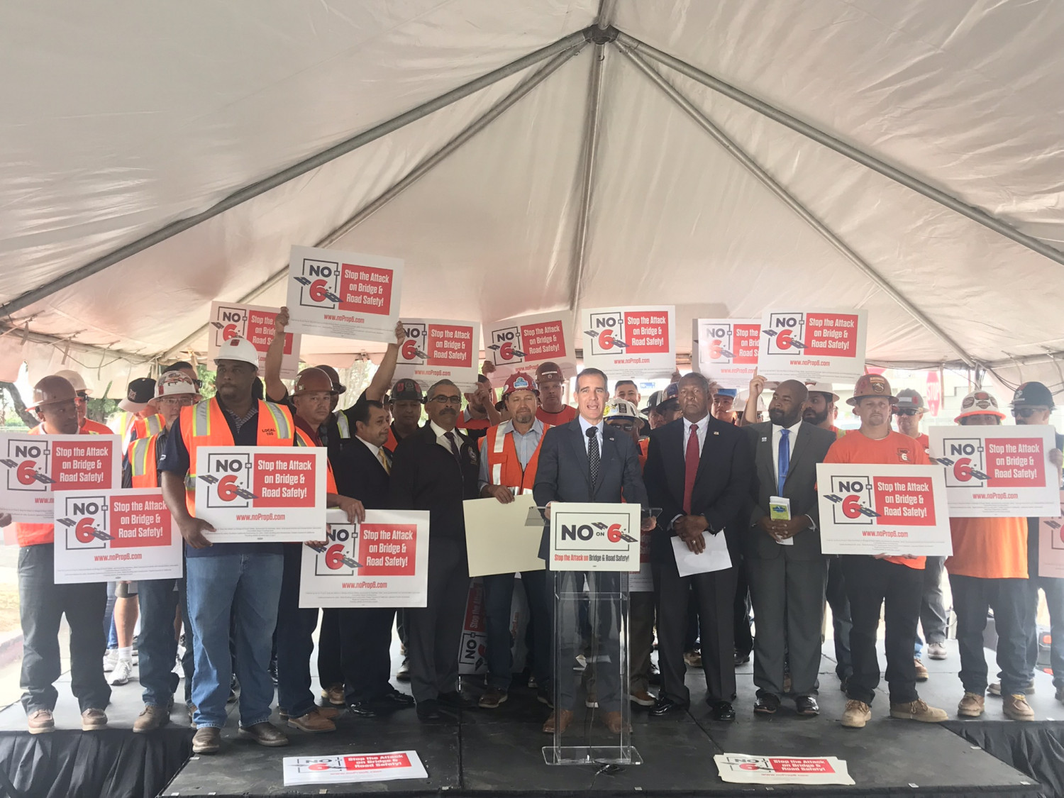 Eric Garcetti is against prop. 6