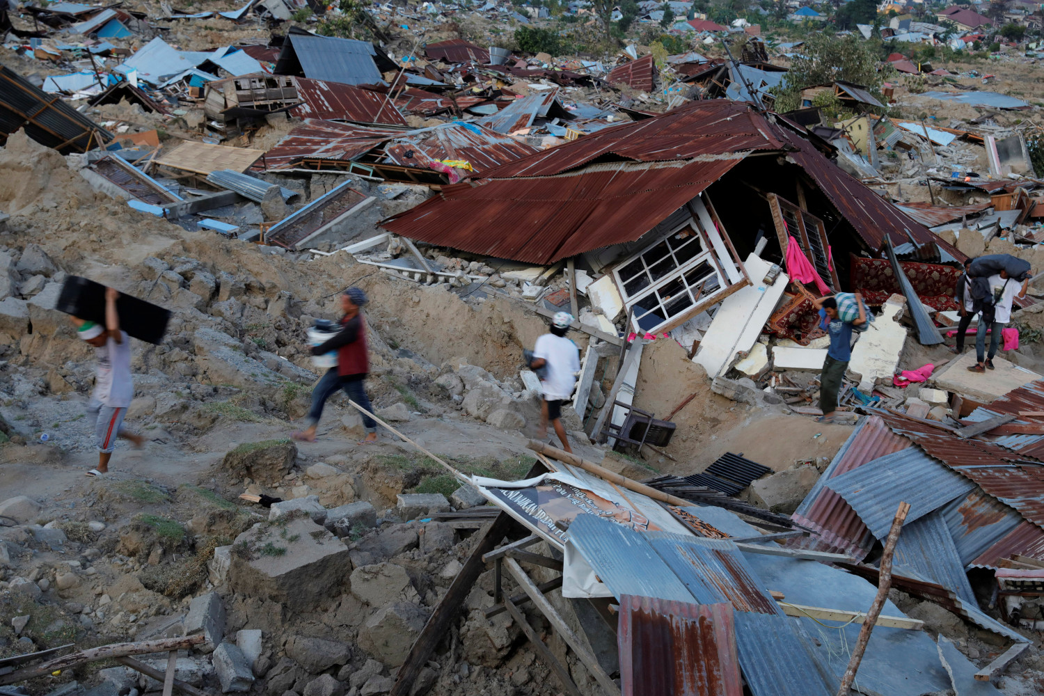 Residents after earthquake in Palu