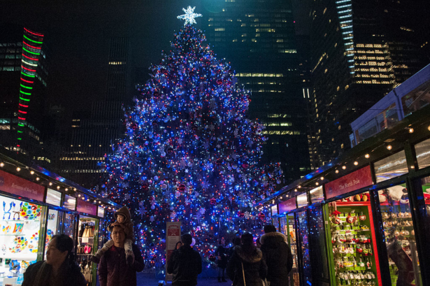 Christmas shoppers in Bryant Park in N.Y.