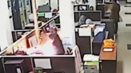 Office CCTV Catches Moment Smartphone Explodes in Woman’s Face