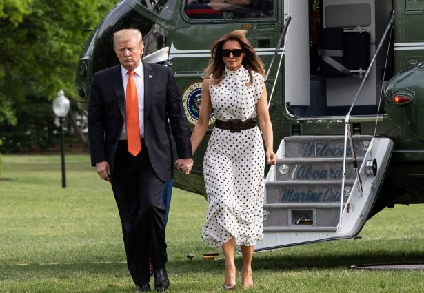 Donald Trump Melania Trump arrive White House