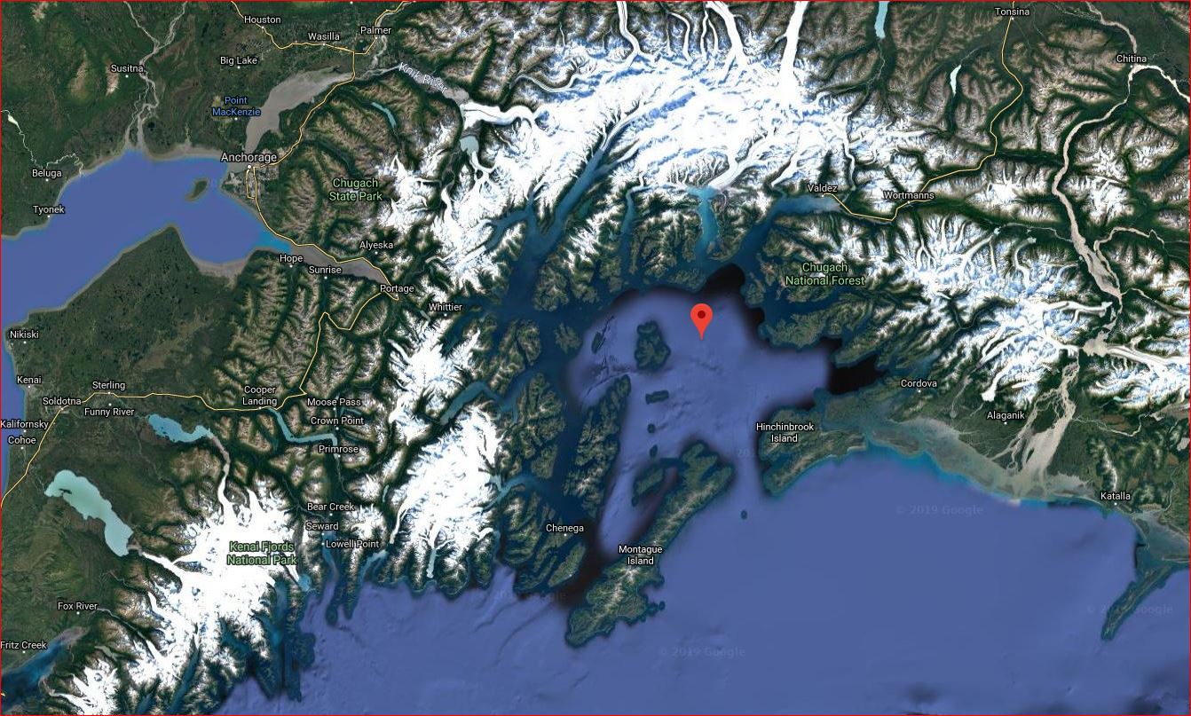 Гора спящая леди Аляска на карте