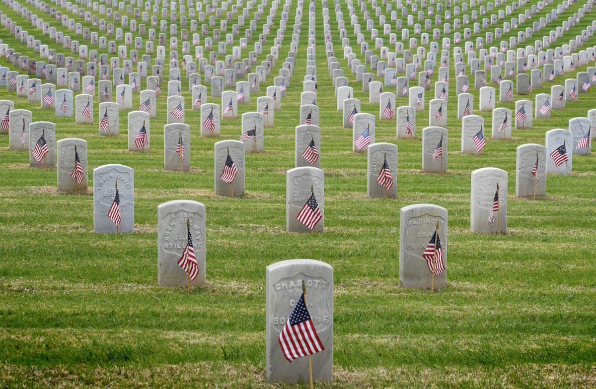 The graves of war veterans