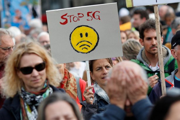 Protestors against 5G in Switzerland