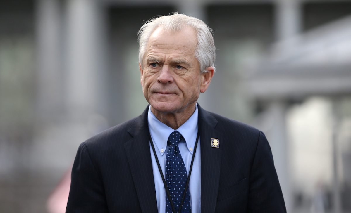 FILE PHOTO: White House trade adviser Peter Navarro listens to a news conference outside of the West Wing of the White House