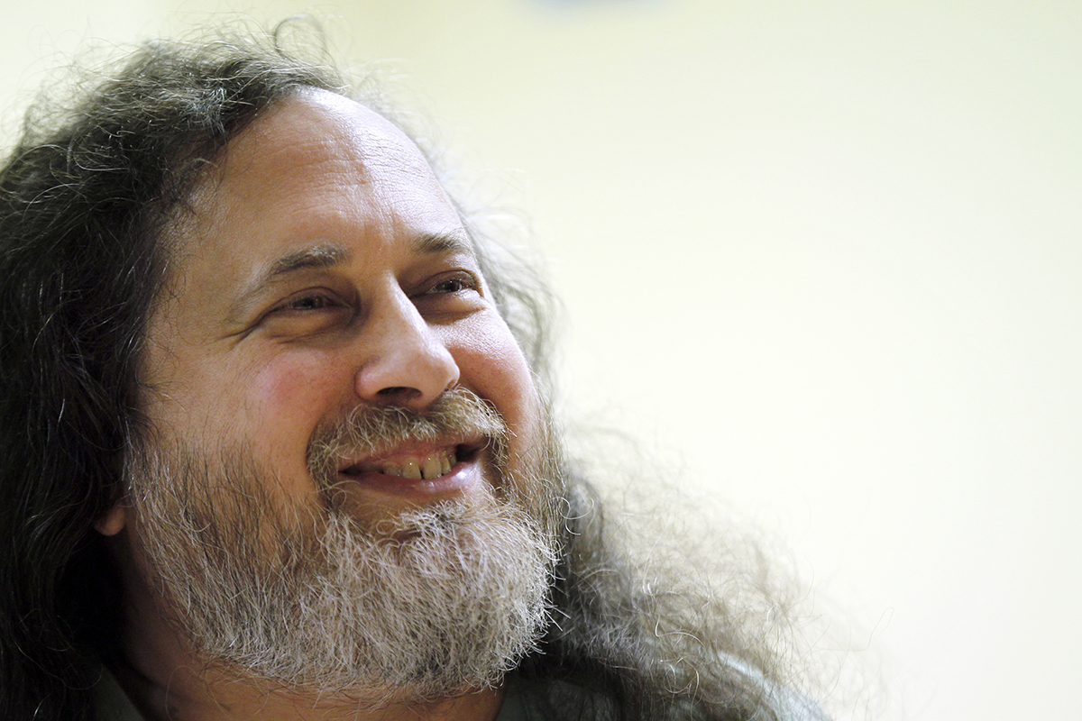 US software freedom activist and computer programmer Richard Stallman.