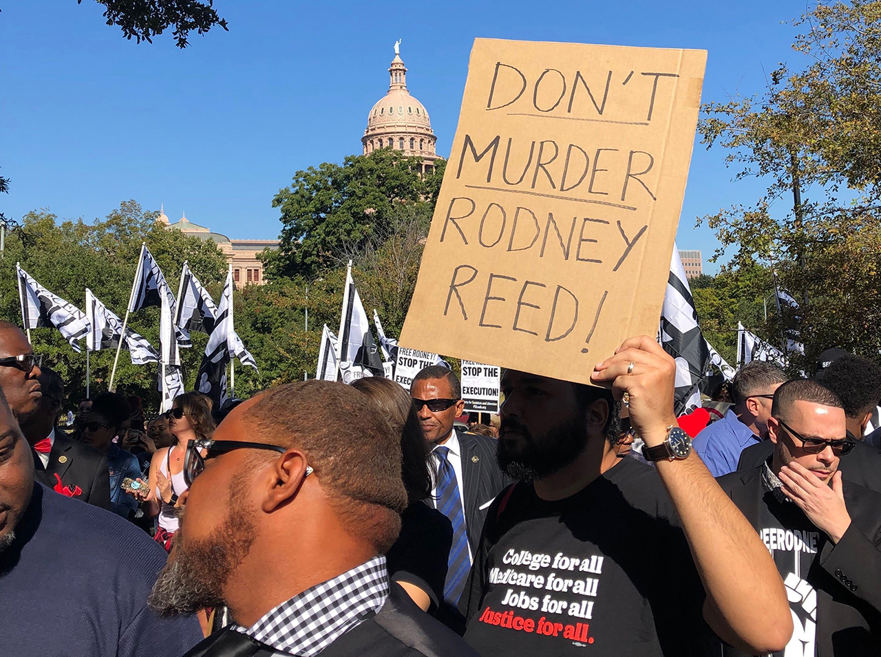 Supporters rally to stop the execution of Texas death row inmate Rodney Reed