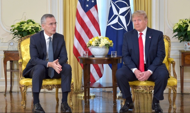 Jens Stoltenberg and Trump at NATO