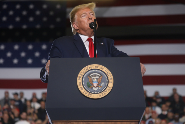 Trump speaks at a campaign rally