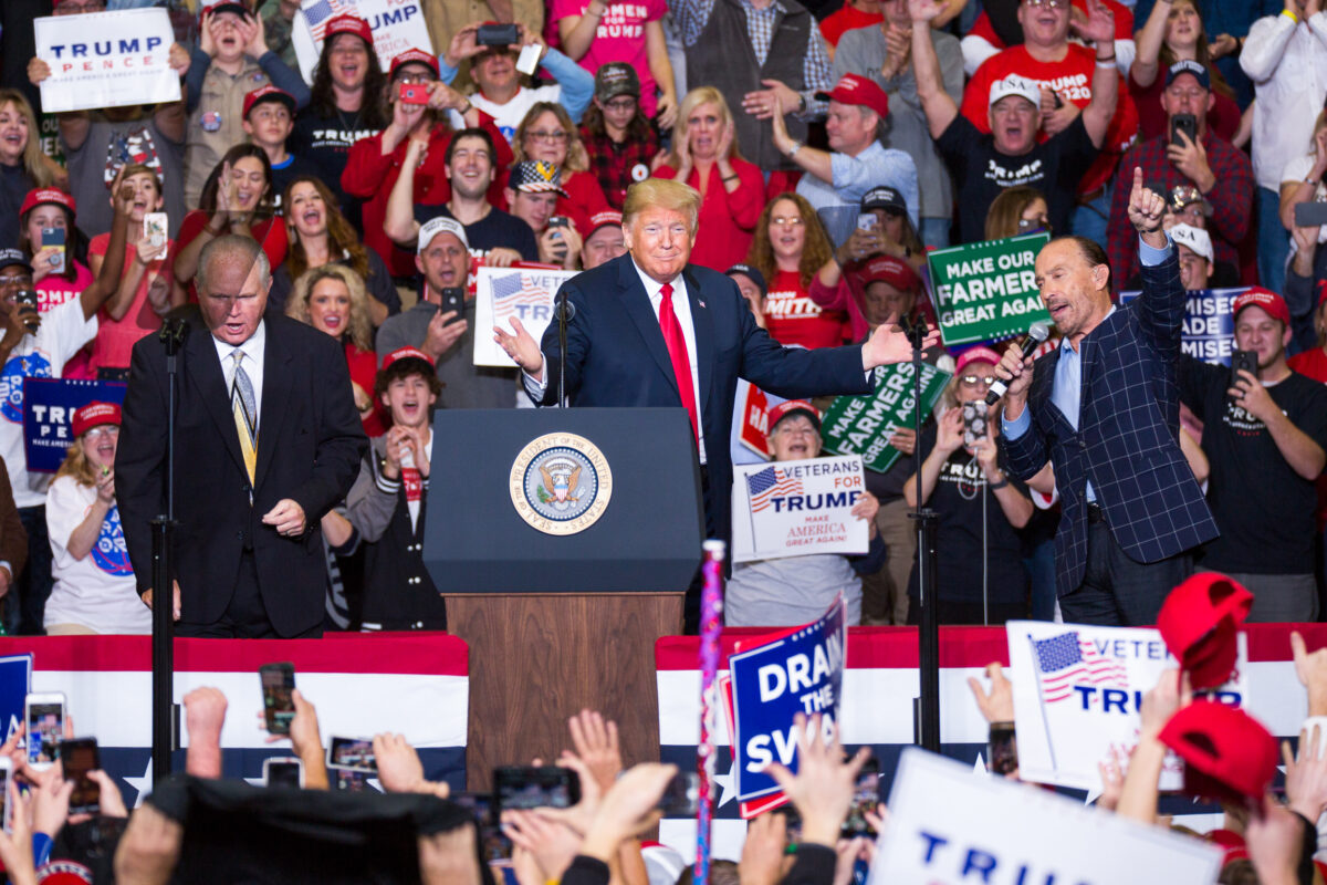 Commentator Rush Limbaugh, President Donald Trump