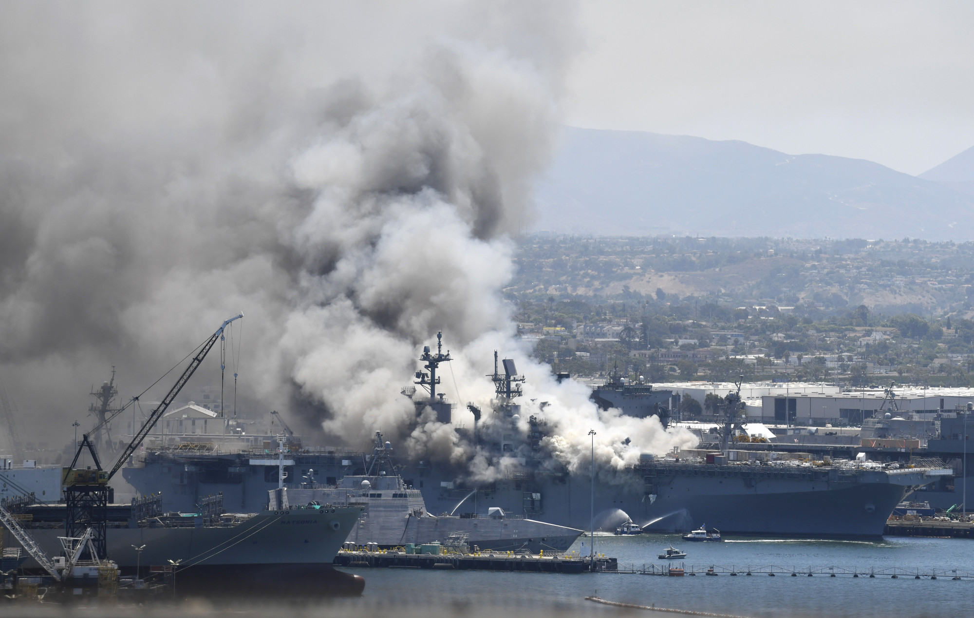 57 Injured in Fire Aboard Ship at Naval Base San Diego