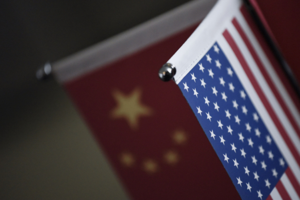 US, Chinese flags