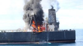 Sri Lanka Tows Supertanker Away From Coast After Fire