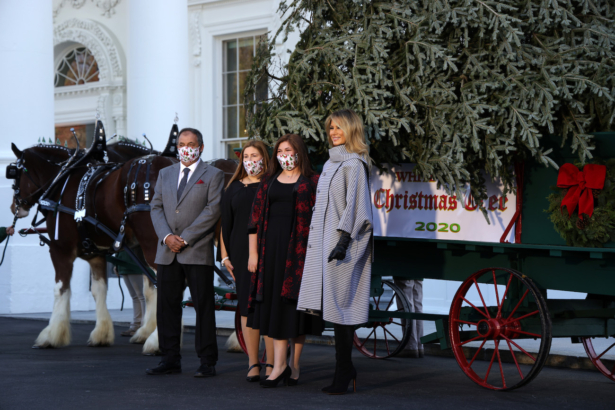 First Lady Melania Trump poses for photos