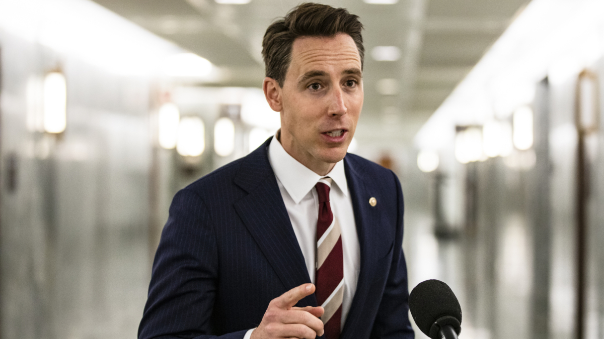 Senator Josh Hawley (R-MO) makes a statement