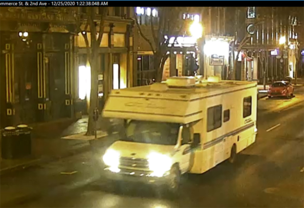 a recreational vehicle that was involved in a blast