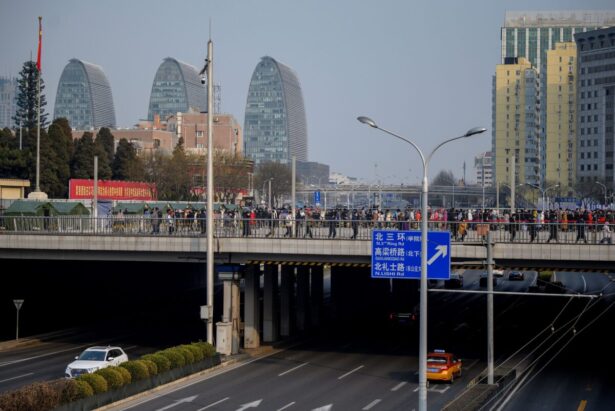 People line up to be tested for the COVID-19