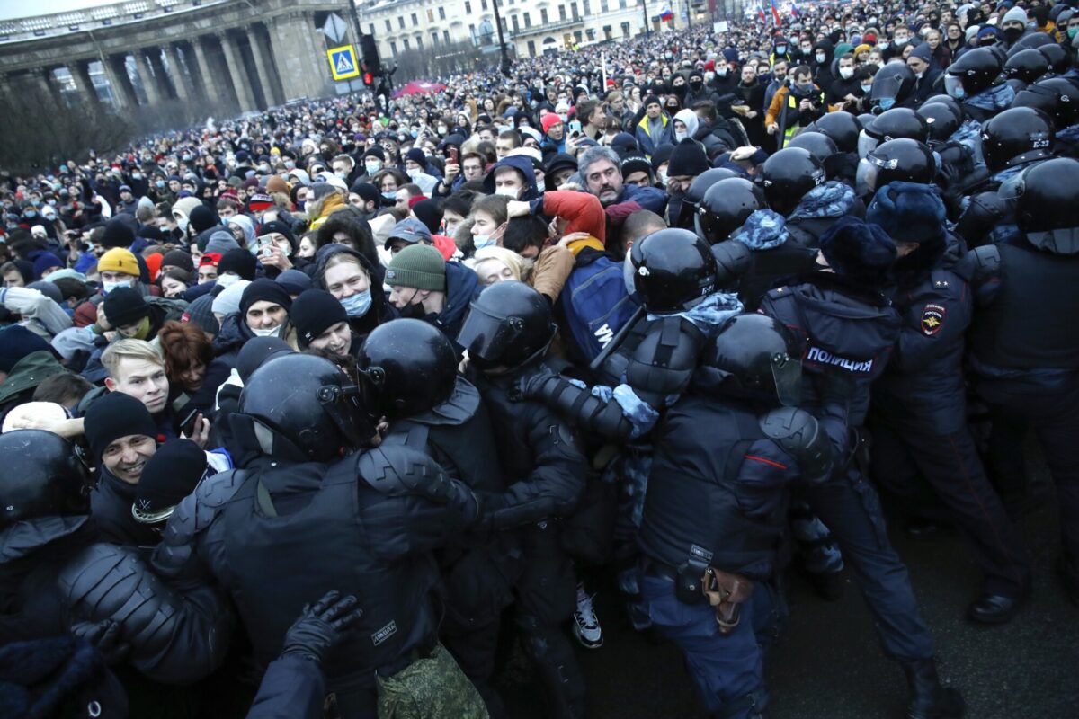 Protesters in Moscow