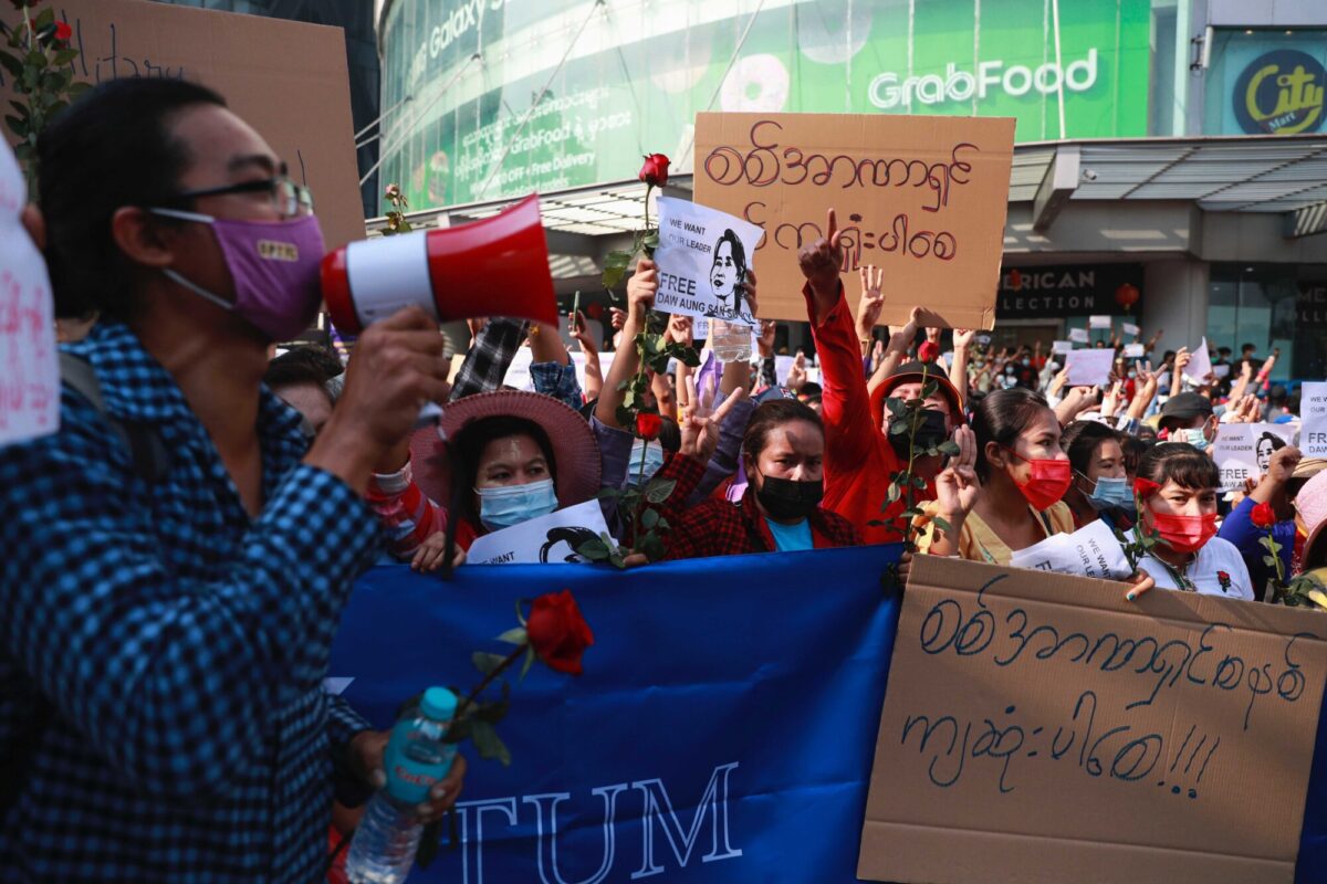 Burma protest