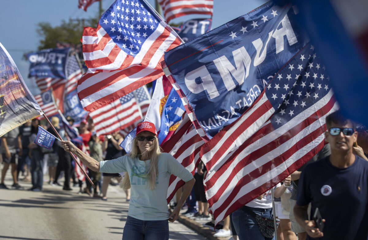 Pro Trump Rally Held Near Trump's Mar-a-Lago Estate On Presidents' Day