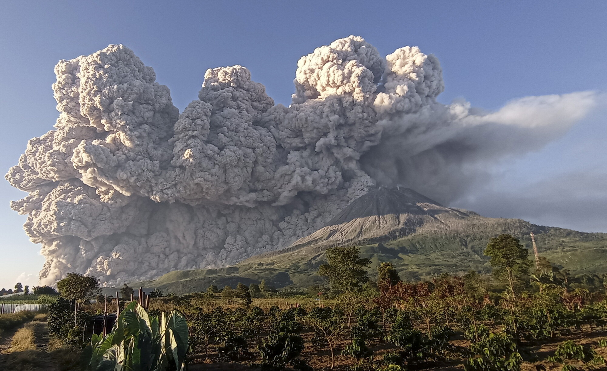 Indonesia’s Mount Sinabung Volcano Spews Ash Into Sky