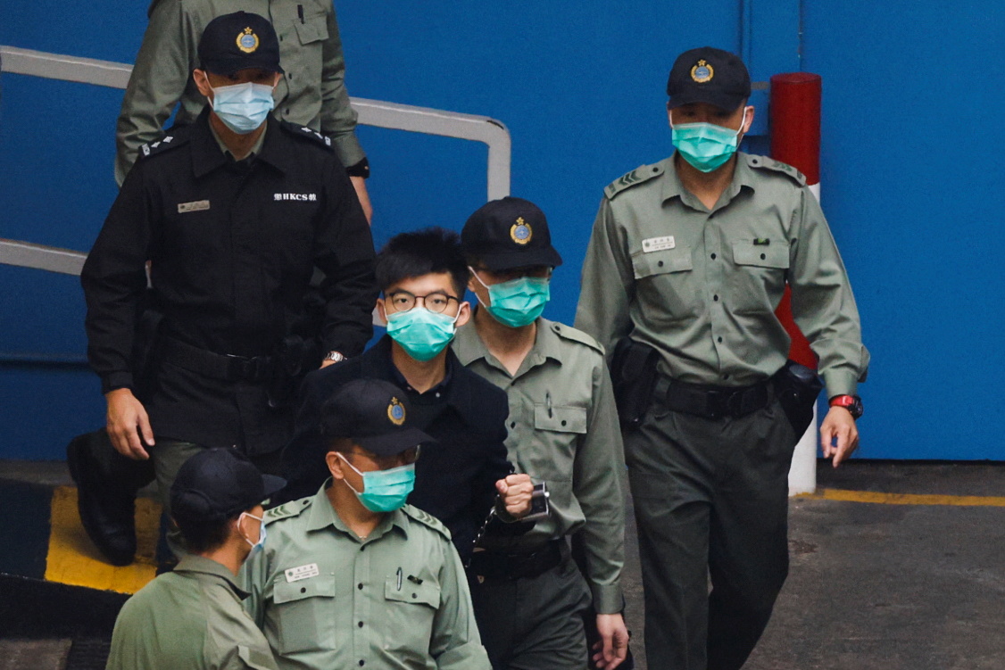 Hong Kong Democracy Campaigners Kept In Custody After Marathon Bail Hearing   Wong Jailed 