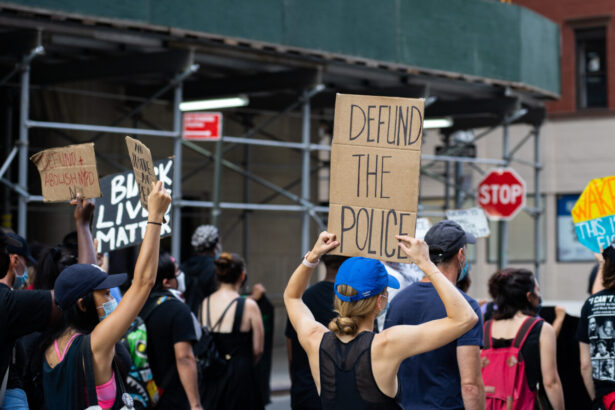 Protesters at a Black Lives Matter protest