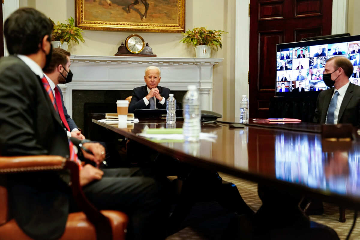 President Biden Joins Virtual CEO Summit On Semiconductor And Supply Chain Resilience