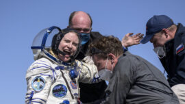 American, 2 Russians Return to Earth From Space Station