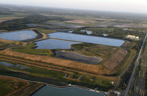 A reservoir near the old Piney Point phosphate mine