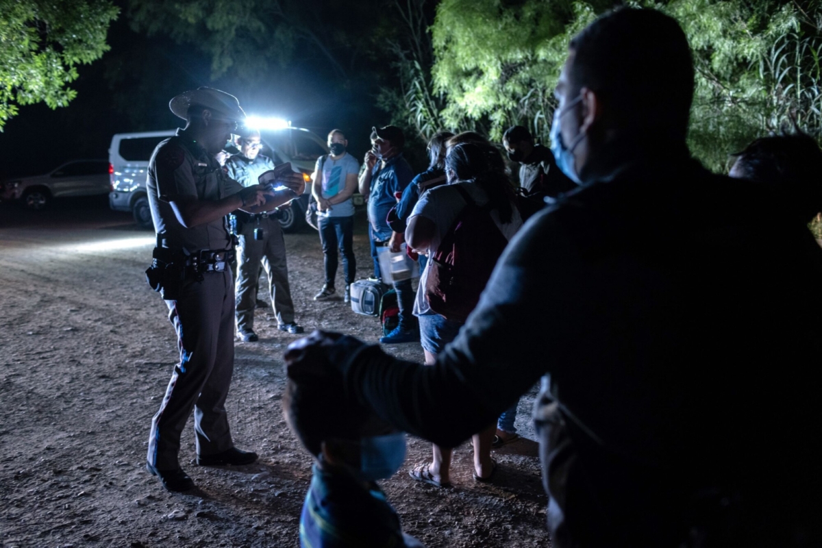 Undocumented Immigrants Attempt To Cross Into U.S. Near Del Rio, Texas