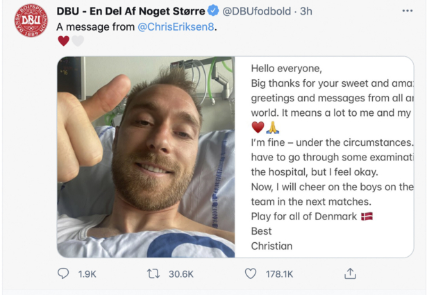 Christian Eriksen gesturing