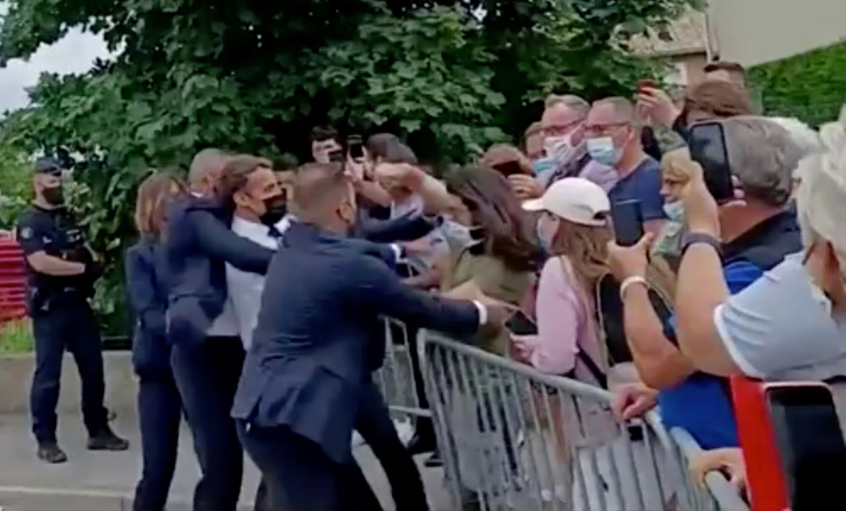 Macron is slapped in the face