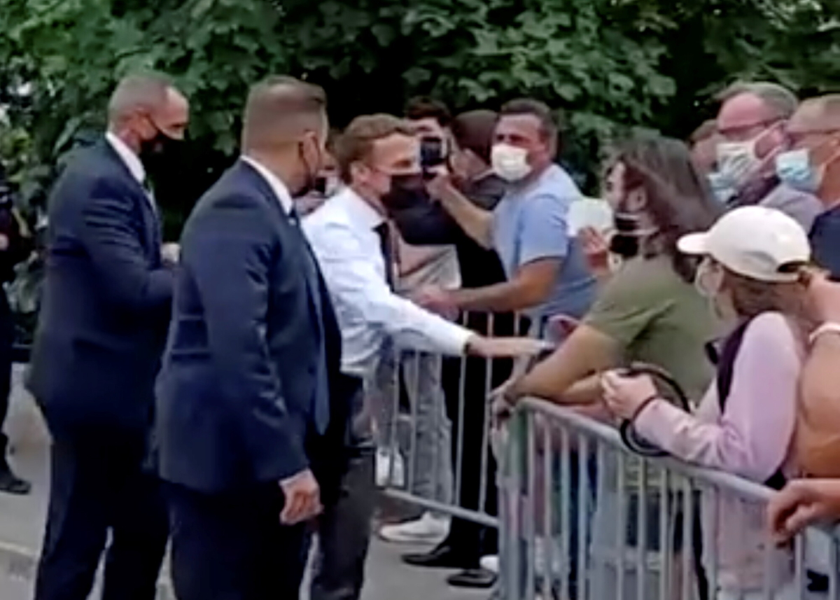 Macron is slapped in the face