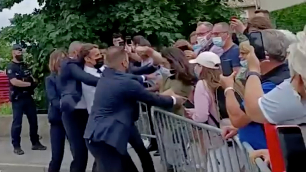 Macron is slapped in the face