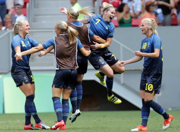 Sweden players celebrate
