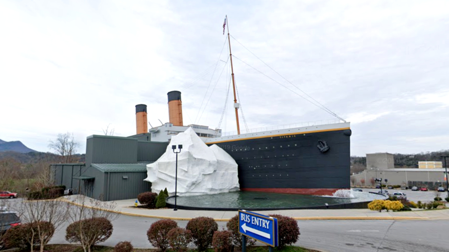 titanic museum iceberg wall