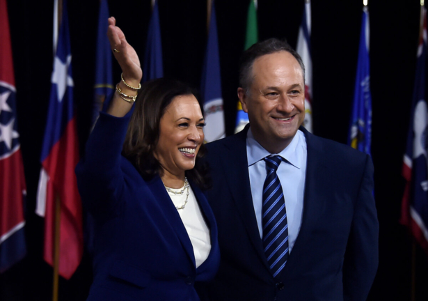 Democratic vice presidential running mate, U.S. Senator Kamala Harris