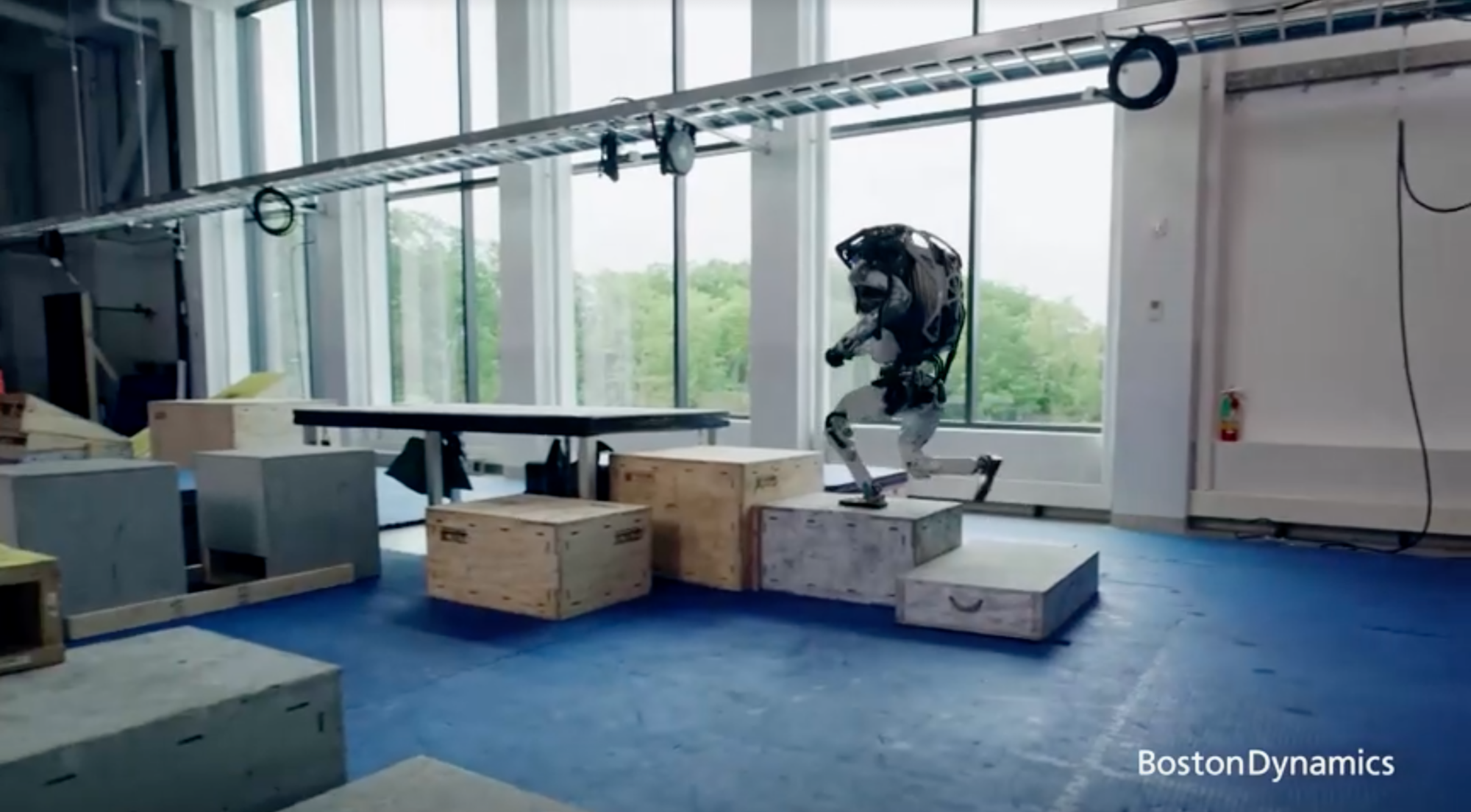 Humanoid Robot Capable of Parkour, Backflips