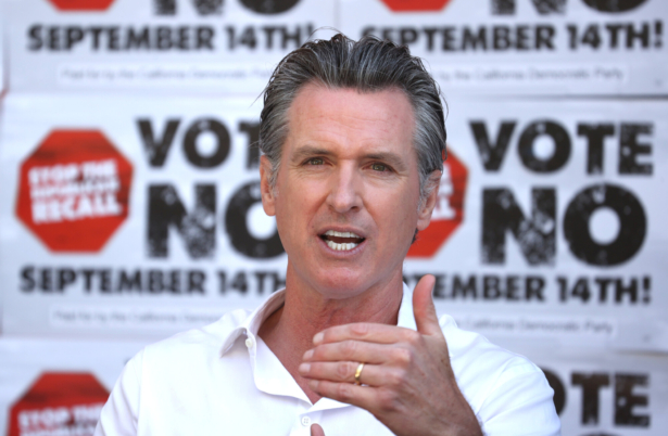 California Governor Gavin Newsom Campaigns Against The Recall Attempt In Bay Area