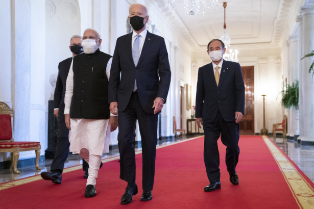 Joe Biden, Scott Morrison, Narendra Modi, Yoshihide Suga