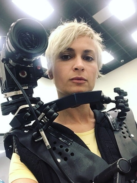Cinematographer Halyna Hutchins poses for a selfie photo in this picture obtained from social media