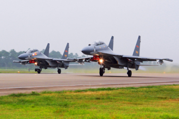30 fighter jets take off