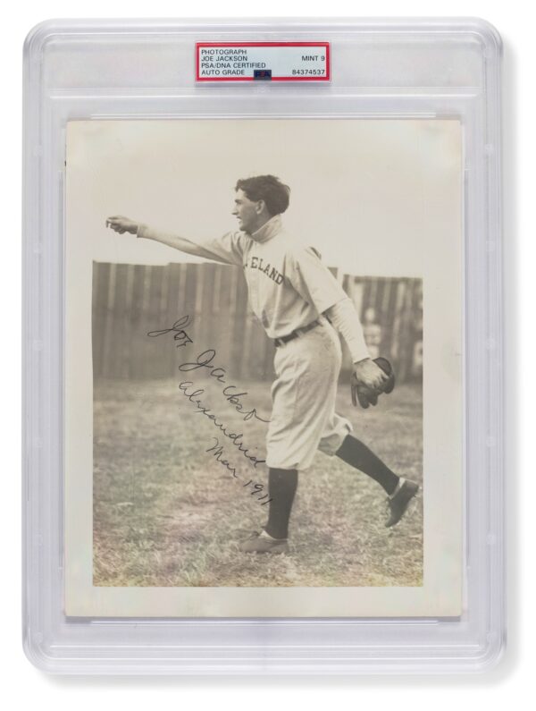 An autographed photo of "Shoeless" Joe Jackson