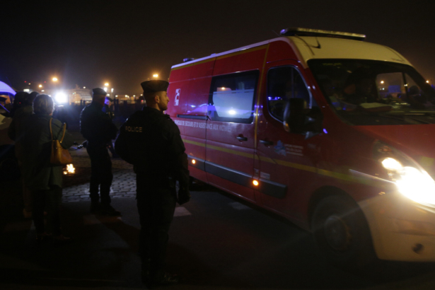 A rescue workers van arrives