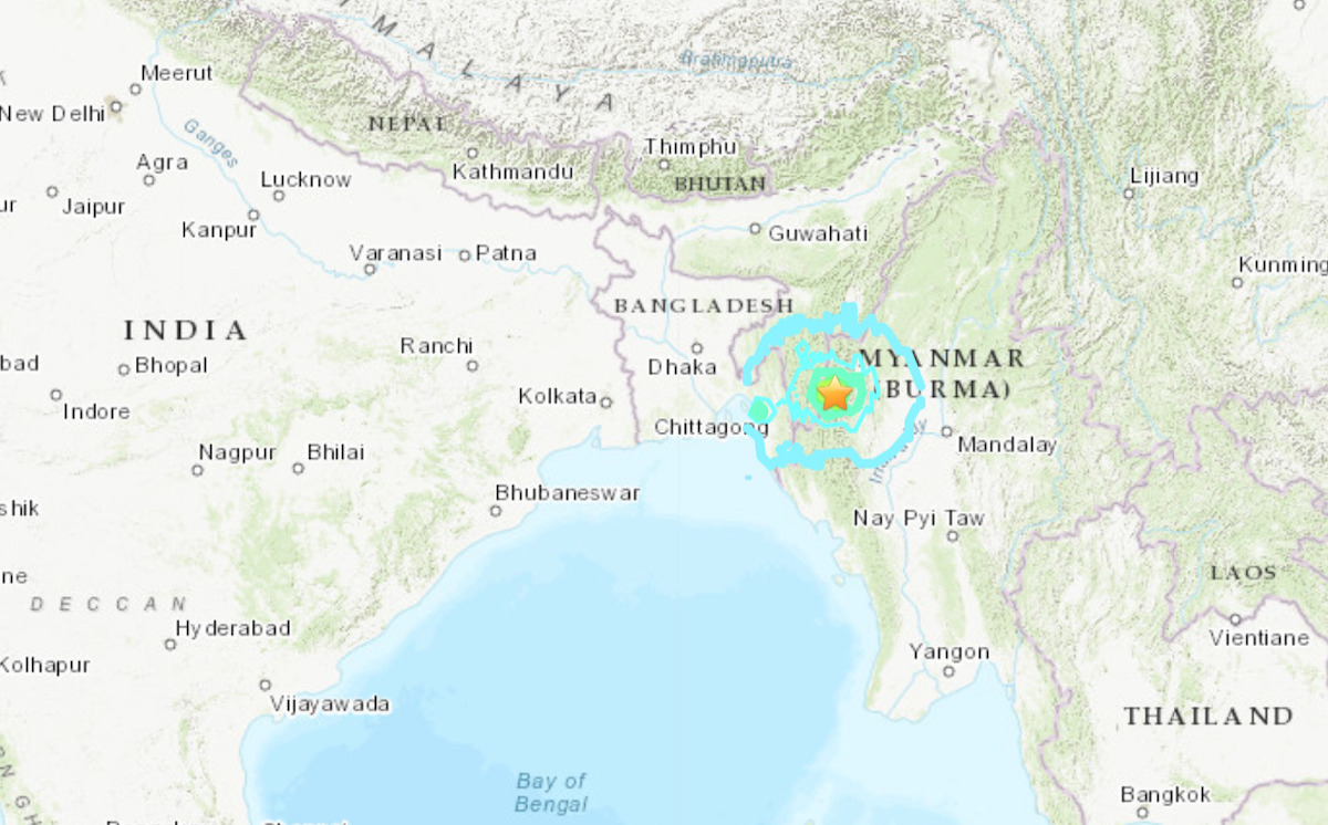 Magnitude 6.1 earthquake shakes border region between Burma and India