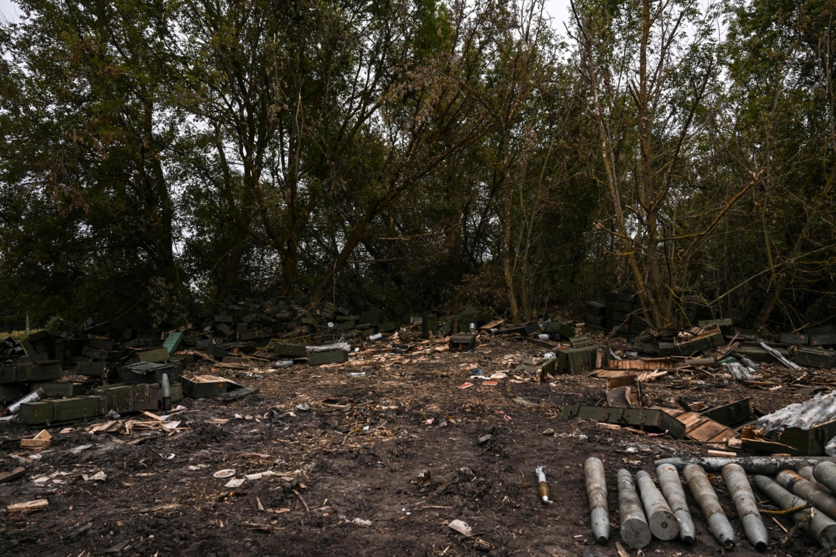 Abandoned weapons crates in Kharkiv