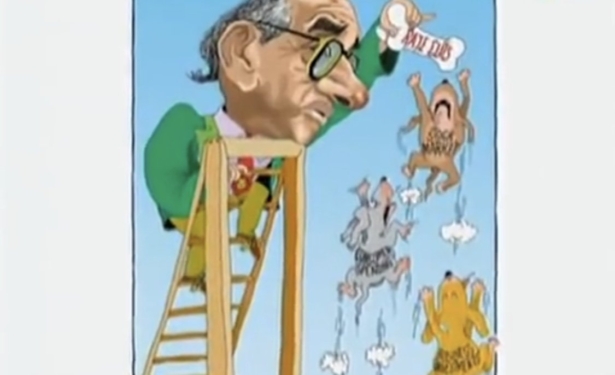 A cartoon included in one of the Russian videos by Kosolov. (Screenshot)