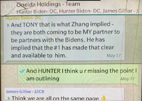 Text messages between Hunter Biden